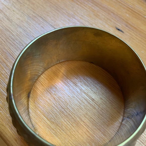 Vintage Brass studded bracelet 3 inch diameter / 1.5 inch width - Picture 4 of 5